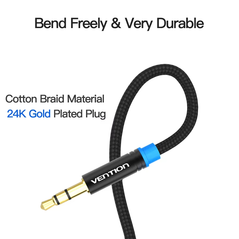 Vention Aux Cable Headphone Extension Cable 3.5mm Jack Male to Female For Computer Audio Cable 3.5mm Headphone Extender Cord 3m