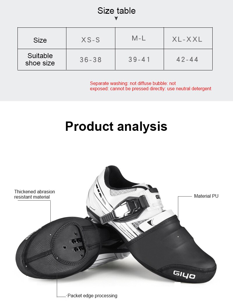 GIYO-funda para zapatos de ciclismo, Protector para botas de media palma, resistente al viento, suela superior, resistente al desgaste