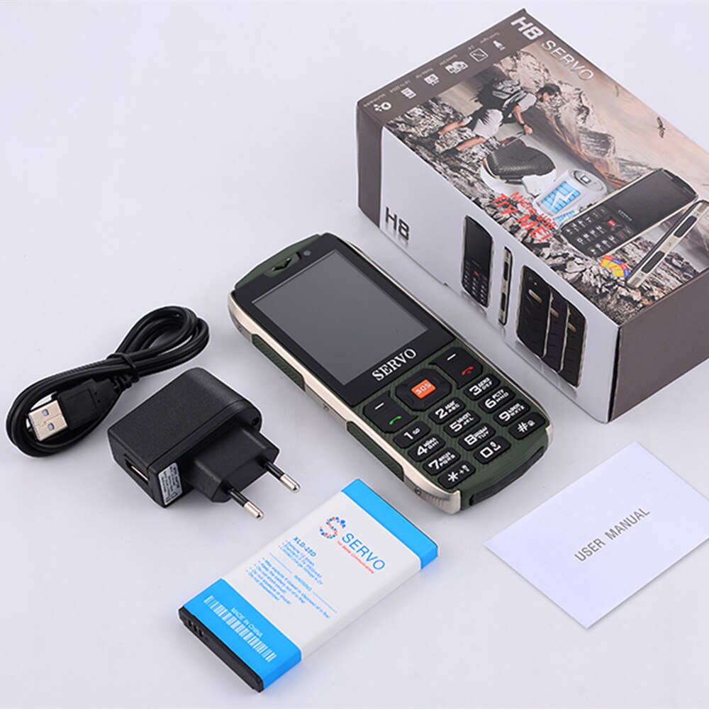 SERVO H8 Mobile Phone 2.8inch 4 SIM card 4 standby Bluetooth Flashlight GPRS 3000mAh Power Bank Phone Russian Language keyboard