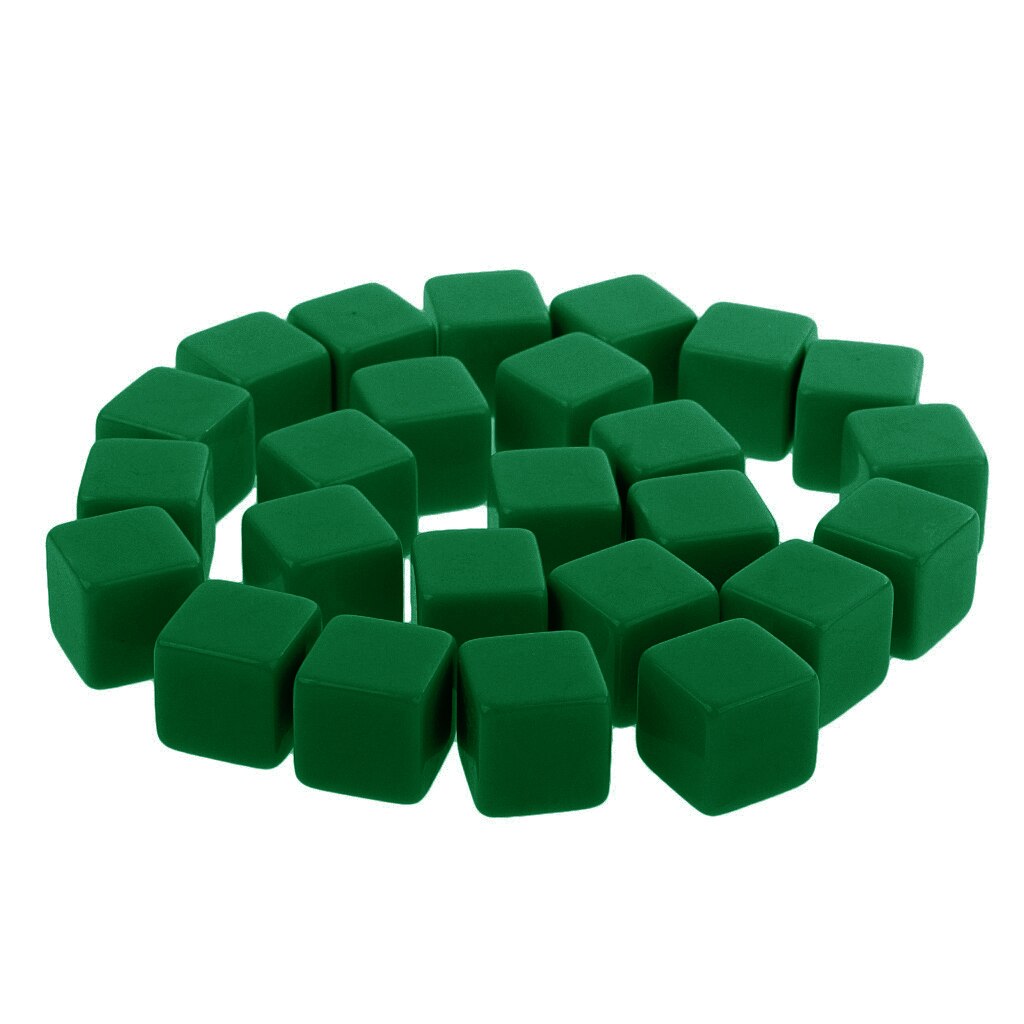 Dados en blanco de tamaño estándar, D6, seis lados, juegos de rol, 16mm/0,62 pulgadas, , 25 uds.