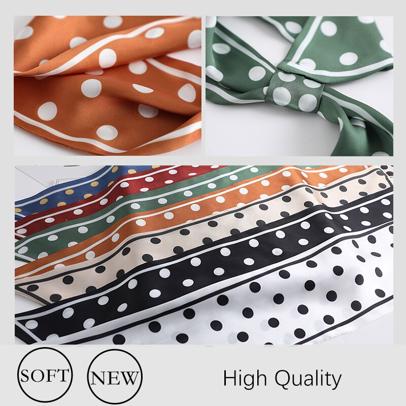 Easy Lazy Scarf Women Silk Skinny Neck Scarves Ring Wristband Handle Bag Tie Lady Print Foulard Long Ribbon Band 70*15cm