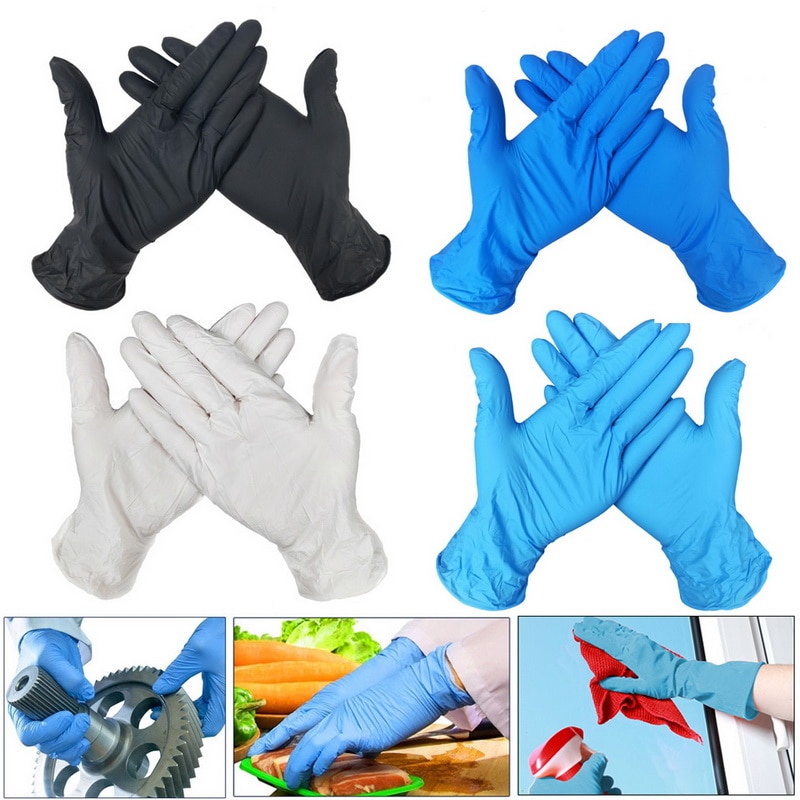 100Stck Einweg Handschuhe Latex Universal- Küche/Geschirr/Medizinische/Arbeit/Gummi/Garten Handschuhe Für Verknüpfungen und Rechts Hand 4 Farben