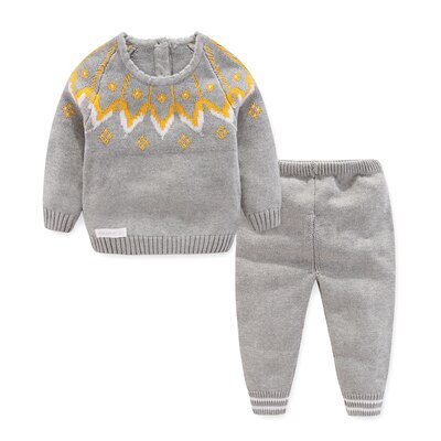 A thick cotton sweater: Gray / 24M