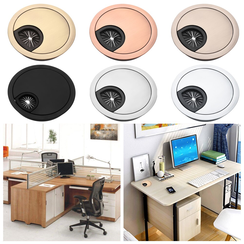 4Sizes Zinc Alloy Cable Outlet Port Desk Wire Hole Cover Surface Line Box Hardware for Computer Tidy Grommet Table