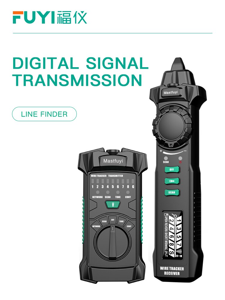 Mastfuyi Network Cable Tracker RJ11/RJ45/Cat5/Cat6 Telephone Wire Tracer Toner Ethernet LAN Tester Detector Line Finder