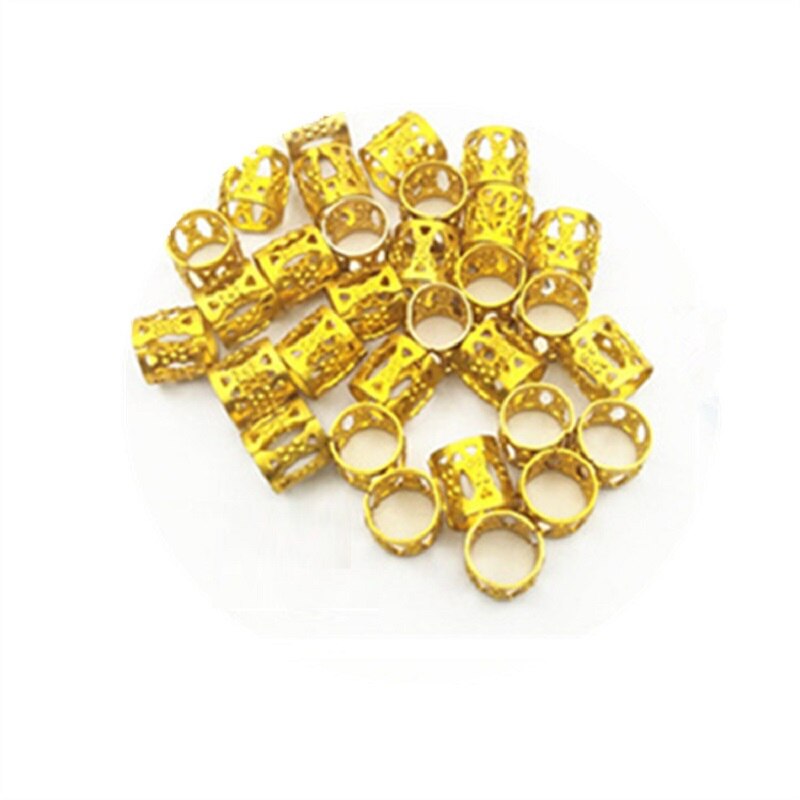 Anneau de cheveux pour tresse, boucle de cheveux, anneau de fleur perlée, accessoires de cheveux, 90 pièces/180 pièces: 90pcs golden