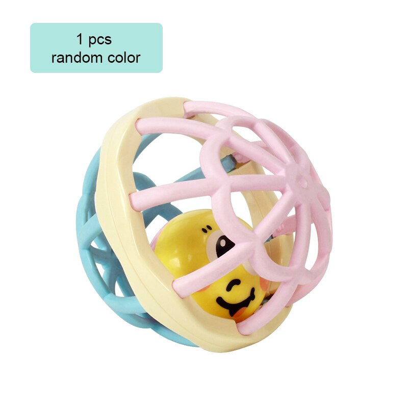 1 pcs Baby Rattles Soft glue DIY Educational Multilateral Rattle Ball With Rattles Baby Hand Catch Ball Toy Teether For Newborn: 1 pcs no box b