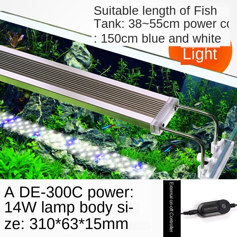 Aquarium led beleuchtung led gepflanzt aquarium beleuchtung aquarium lampe Gras Lampe Stroh tank lampwaterproof beleuchtung volle spektrum: ADE14W  For 38-55cm