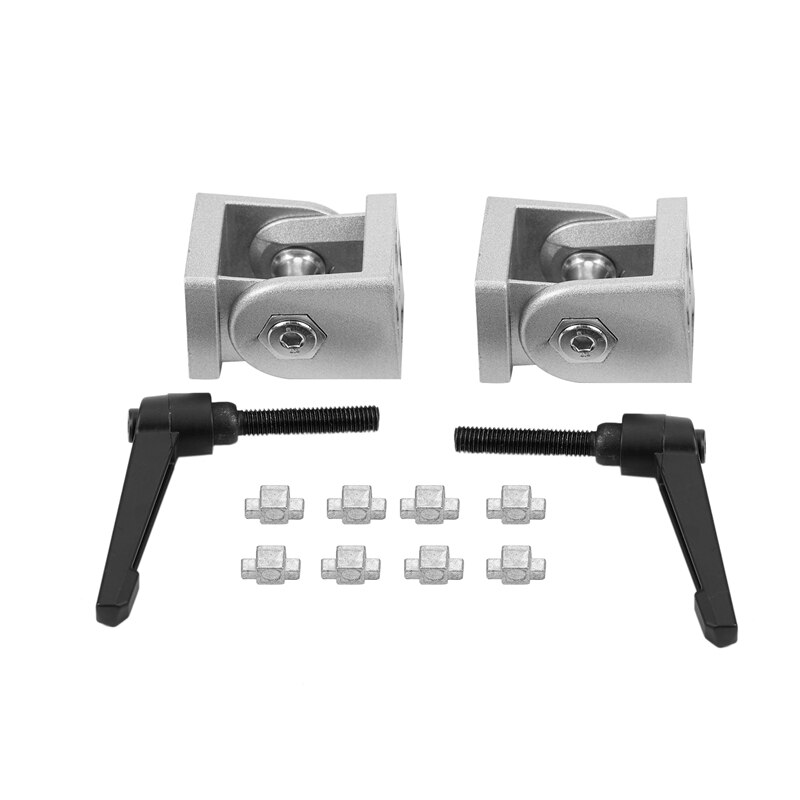 10 stuks 2020 extrusiekubusverbinders, 2020, aluminium, extrusie, 3-weghoek, 10 stuks, serie 2020, 3-weg hoekverbindingen met M4 x 5 mm schroeven voor 6 mm sleuf, aluminium profielaccessoires (zwart