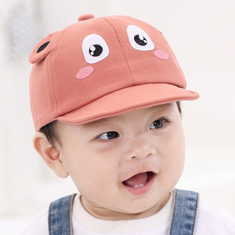 Casquette de Baseball pour bébé garçon, chapeau de soleil à bord souple et ajustable avec oreilles: red