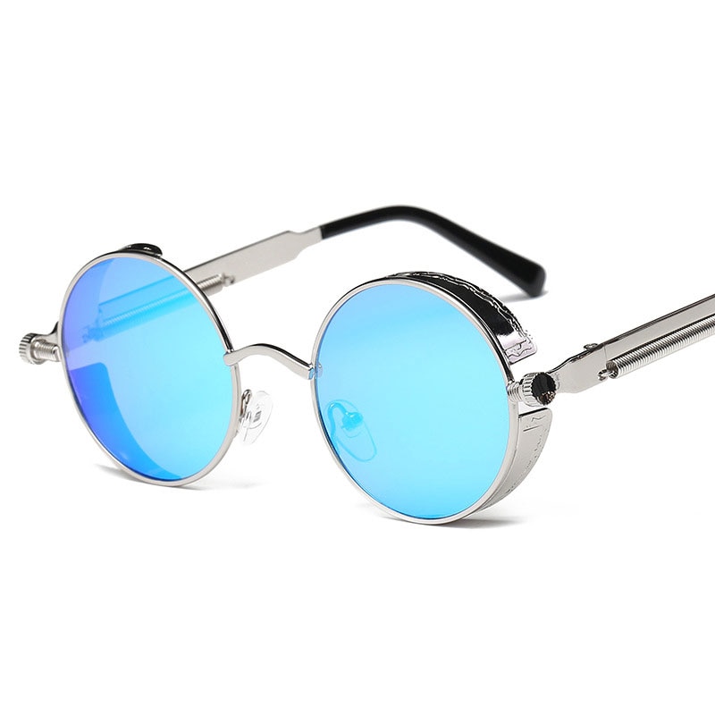 Classic Gothic Steampunk Sunglasses Women Brand Vintage Round Metal Frame Sun Glasses Female Male UV400