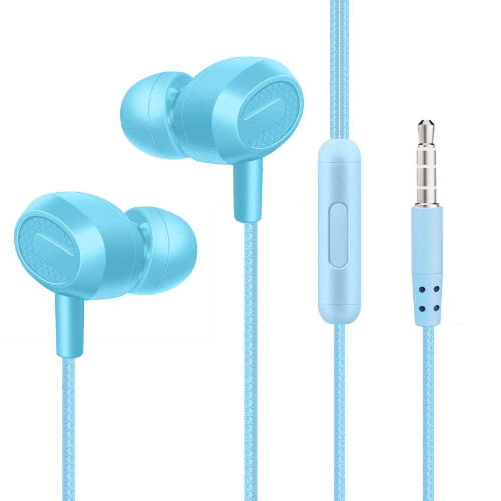 1PC 3.5mm Wired Earphones Universal In-ear Headphones Portable Subwoofer Stereo Sports Earphone With Mic Noise Cancelling Earbud: green