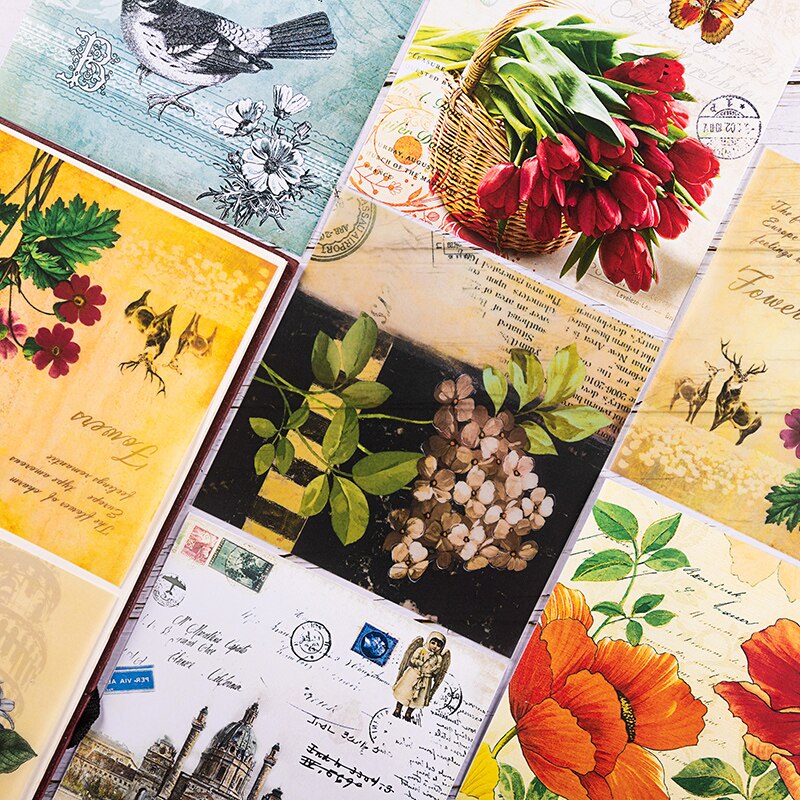 8 teile/satz Jahrgang Vogel Englisch Buchstaben Pergament Papier Pack für Scrapbooking Glücklich Planer Karte, Der Müll Tagebuch Projekt: H