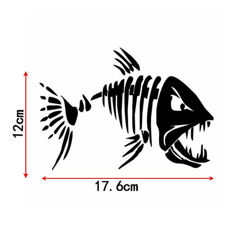 1Pc Skelet Vis Boten Stickers Huisdier Reflecterende Graphics Venster Vissen Dinghy Boot Accessoires Auto Voor Kayak Kano Sticker S5T4