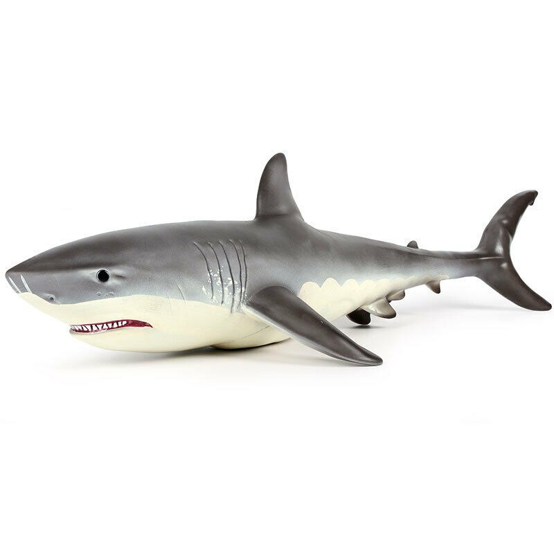 55CM Large Size White Shark Big Shark Figures Model Sea Life Animals Soft Great Lifelike Educational Toys For Kids