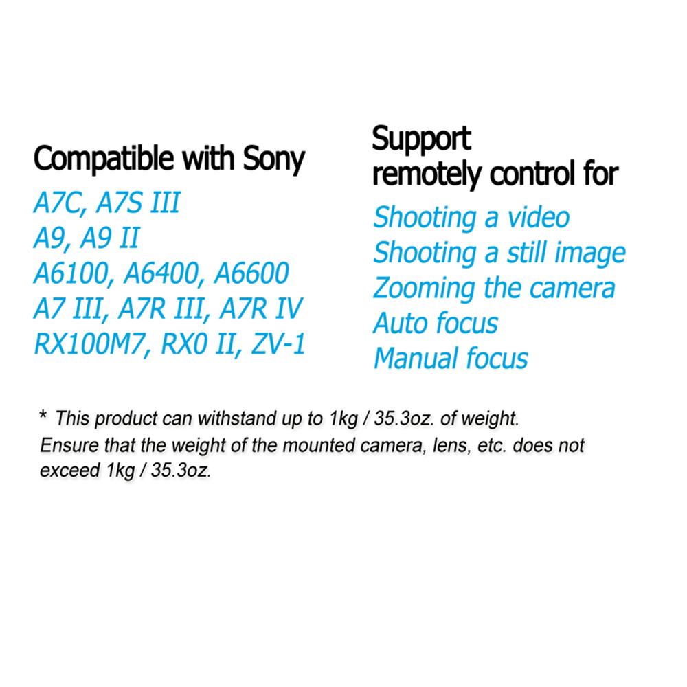 AODELAN Bluetooth Câmera Remota TG-1 Tripé Aderência para Sony a7C A6600 RX100VII RX0II A9 A9II A6400, Substituir GP-VPT2BT RMT-P1BT