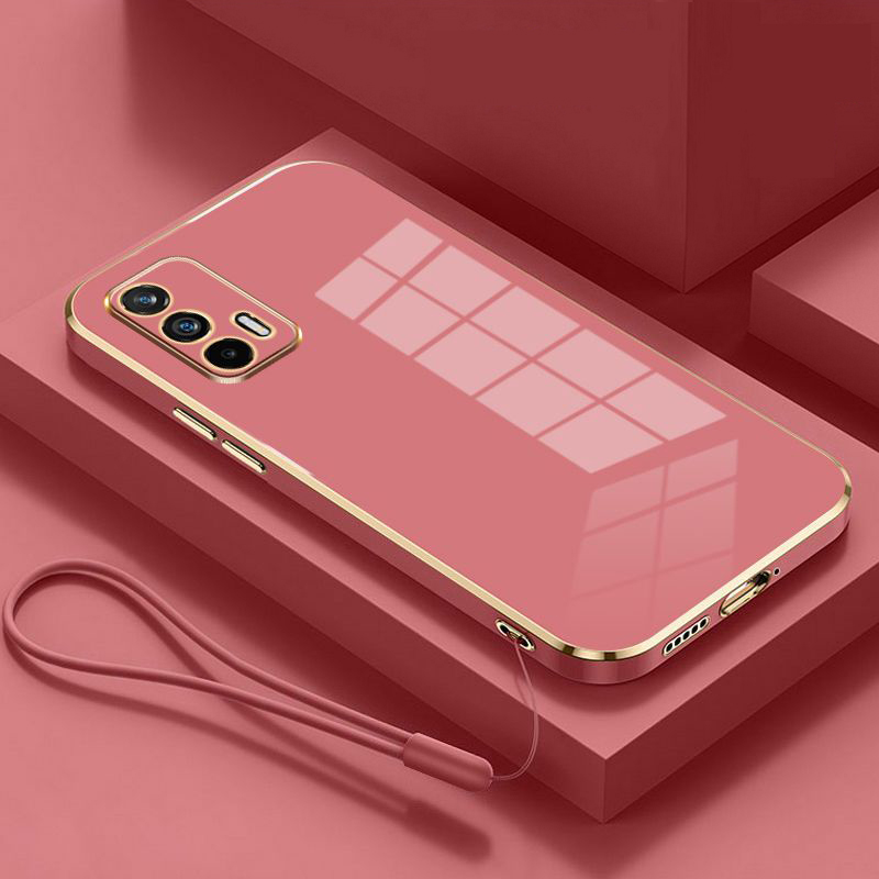 For Realme GT Neo2T Case Realme GT 5G Phone Case Realme GT Neo Flash Realme GT Neo Luxury Square Plating Shockproof Back Cover: CANVAS / Purple Pink