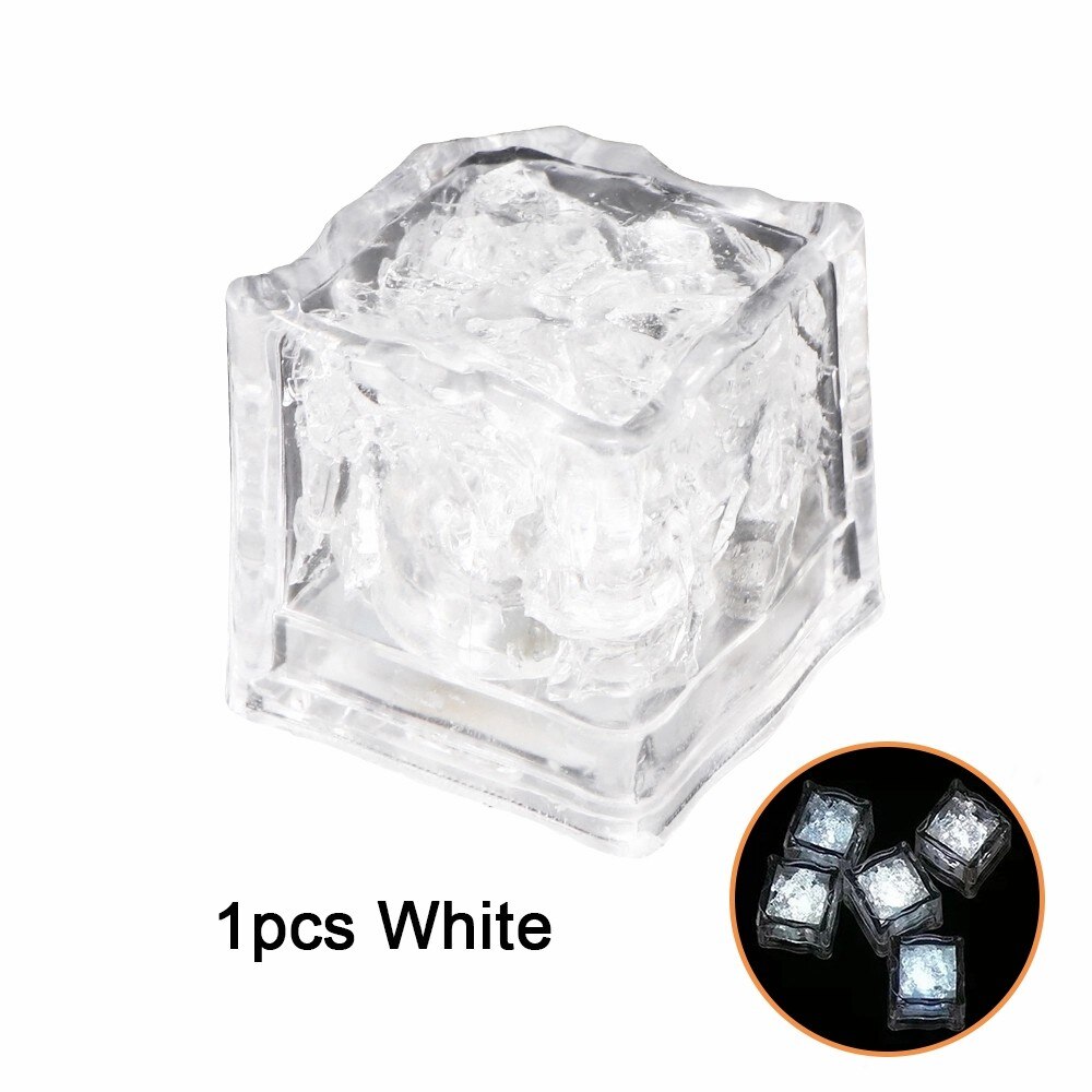Boule de glace lumineuse néon, 1 pièce, pour fête, Festival, mariage, noël, Bar, verre à vin, fournitures de décoration: WHITE