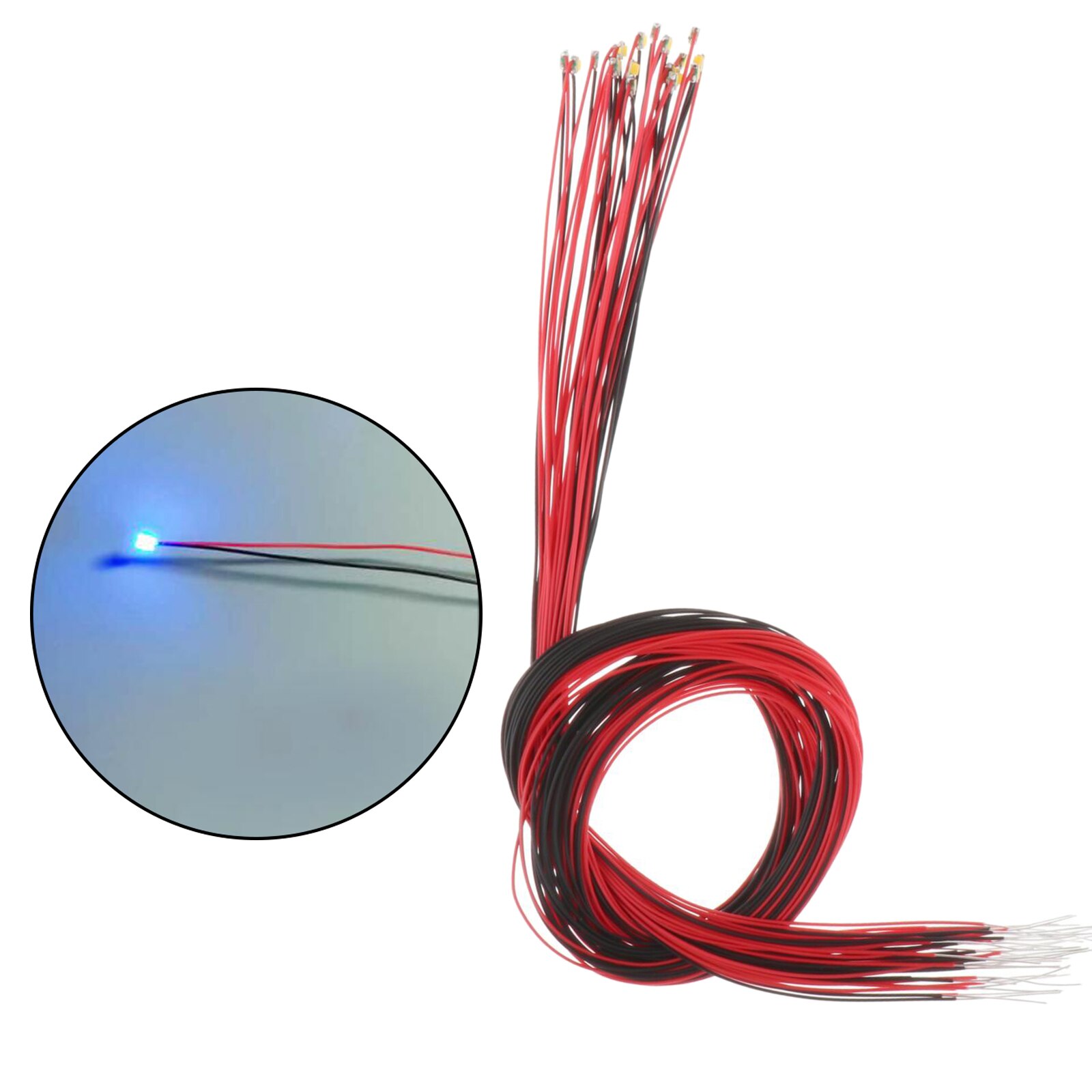 Cables de cables LED presoldados para modelo de tren, Micro Litz, SMD, 30cm, 6 colores opcionales para escenas de modelos de tren/ferrocarril, 20x: 10pcs Blue 1206