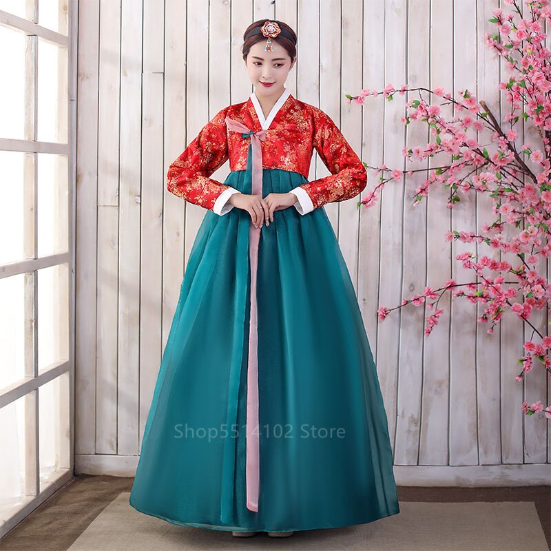 Women Traditional Korean Hanbok For Woman Noble Royal Court Princess Dresses Female Embroidery Party Stage Dance Costume: Color3 / S
