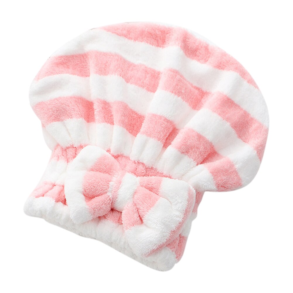 Gorro de ducha de microfibra para mujer, gorro de secado rápido, accesorios de baño, novedad: Rosa