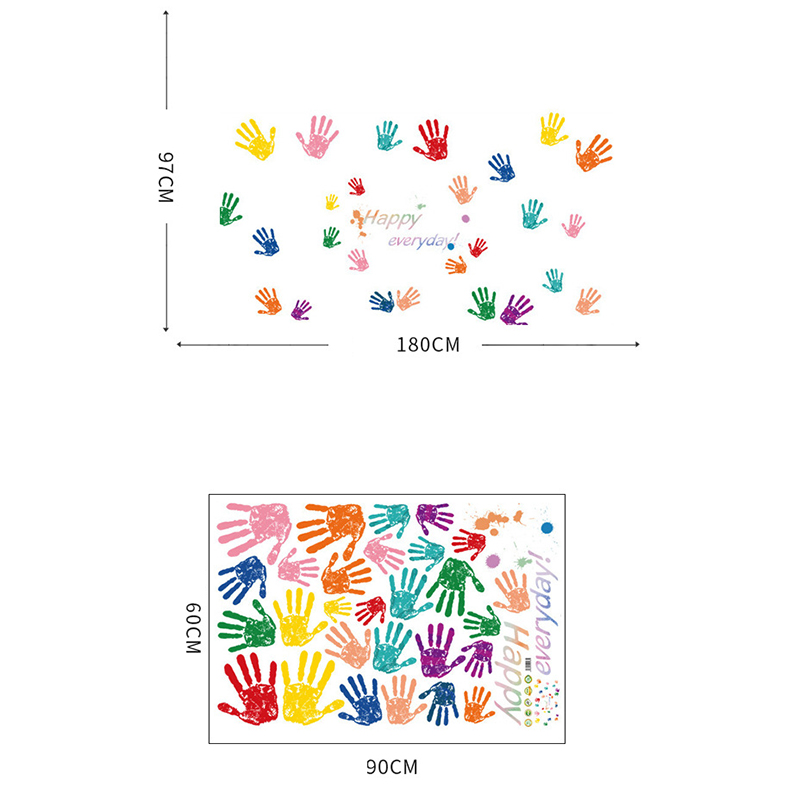 Colorful Inspirational Quotes Wall Decals Vinyl Handprint Wall Motivational Sticker for Classroom School Kids Playroom Nursery: 1