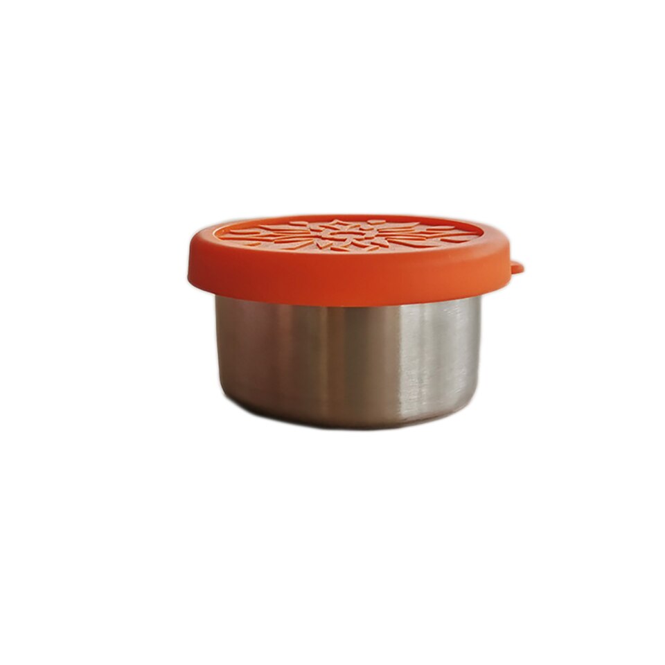 2PCS Portable Mini Sauce Storage Containers with Lid Stainless Steel Dipping Sauce Cups Fits in Bento Box For Lunch Salad
