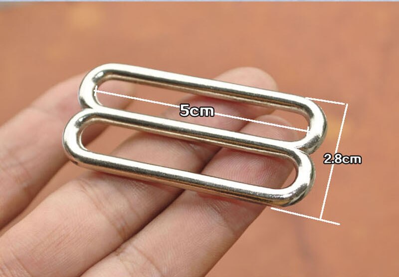 Meetee 5/10 st 14-50mm metall o ring tri-glide spännen bh-ringar skjutreglage rem justera spänne spänne gör-det-själv plagg sömnadstillbehör: 5 st / Silver -50mm