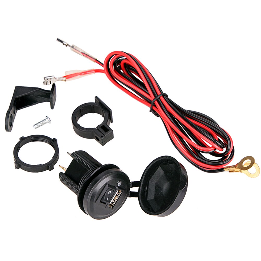 12V 24V USB Waterproof Motorcycle Switch Socket Motorbike Charger 5V 2.1A Cigarette Lighter Adapter for Mobile Phone: 2
