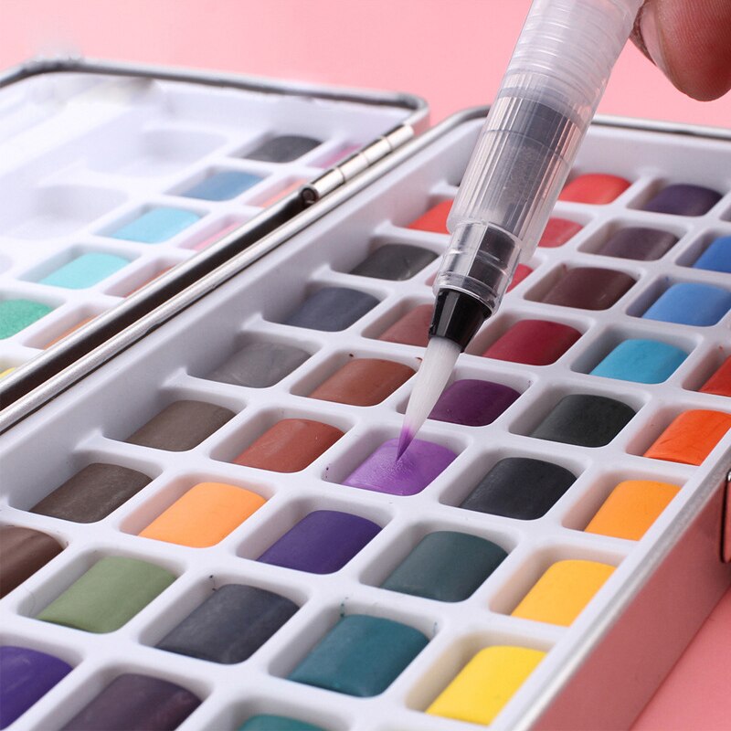 Juego de acuarelas profesionales de 50/72/90 colores, pintura para colorear con agua, práctica para dibujar, suministros de arte