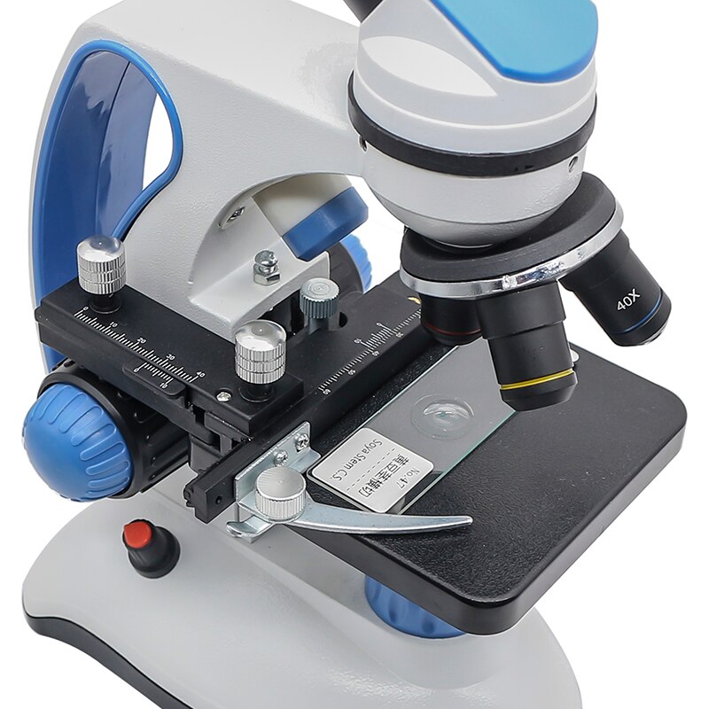 Microscope X-Y Movable Stage Metal Attachable Mechanical Stage 0-60mm Scale Ruler Biological Microscope Slide Clip