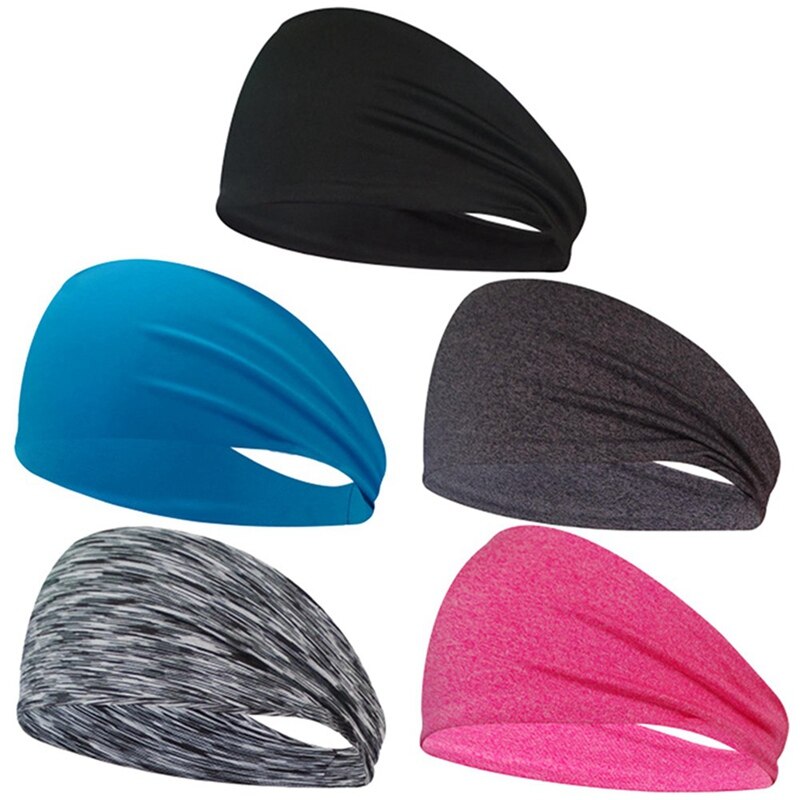 1Pc Sport Haarband Yoga Zweet Band Voor Vrouwen Mannen Running Fitness Hoofdband Mode Elastische Tulband Effen Kleur Haarband