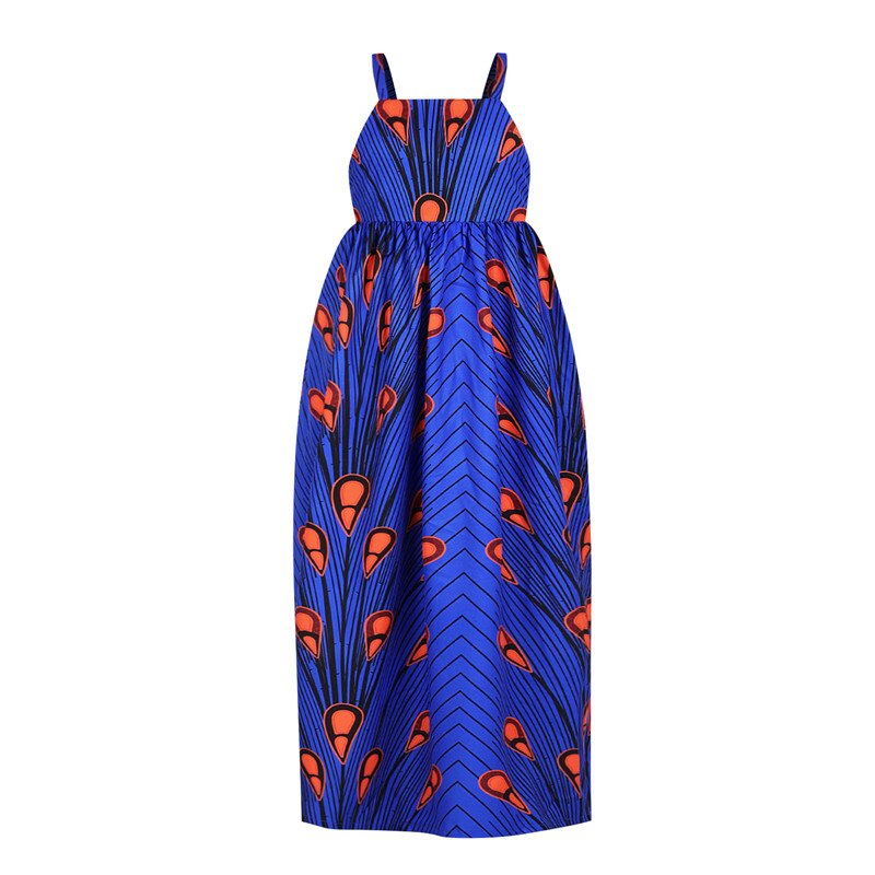 Girls African Clothes Children Bazin Riche Maxi Dress Dashiki Print African Dresses for Women Ankara Kids Dress Adjustable
