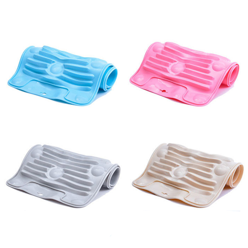 Practical Laundry Tool Portable Household Folding Mini Silicone Washboard Sucker Non-slip Laundry Mat Washing Board