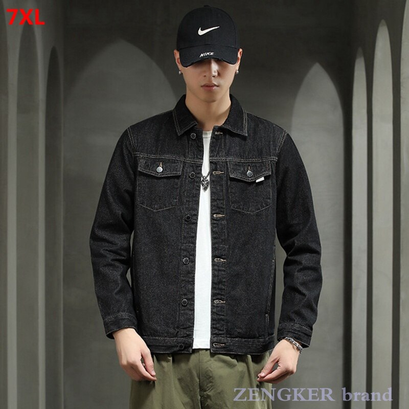 autumn denim jacket for men code loose jackets 7XL 6XL large size boy cowboy clothes men clothing