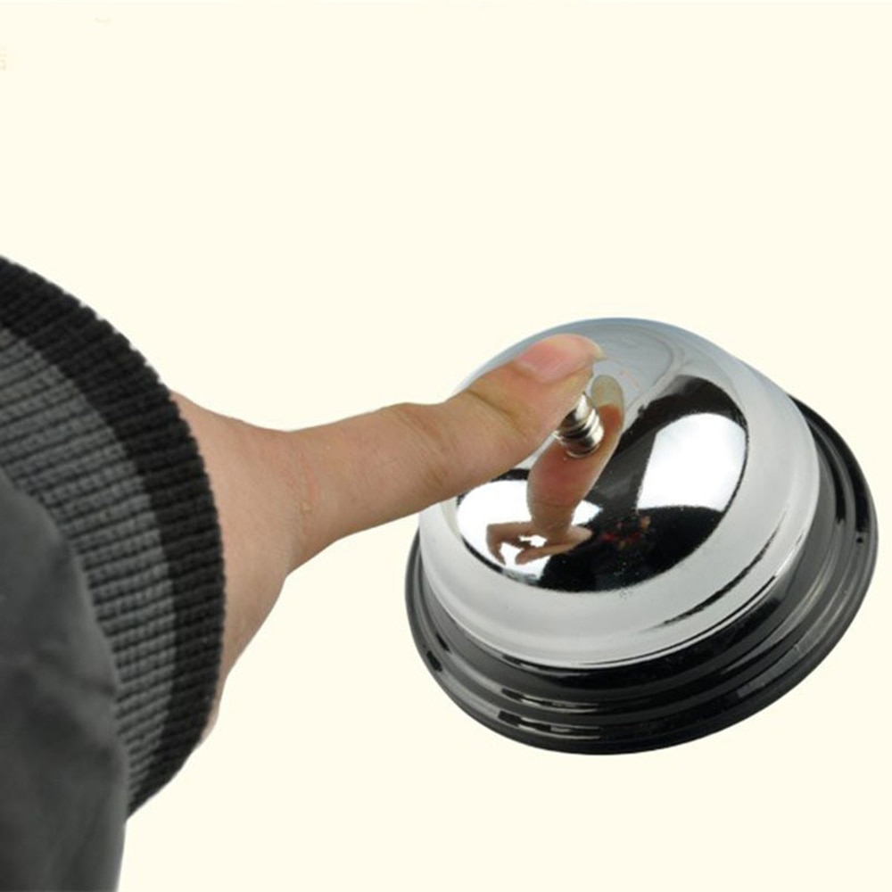 1Pcs Hotel Service Steel Bell Call Ringer Reception Restaurant Desk Kitchen Bell 8.5cm