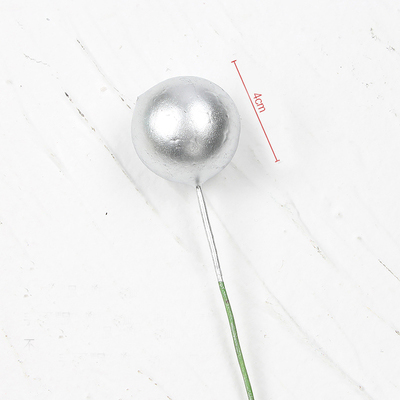 5 pcs/lot lovely gold ball cake topper birthday cup cake decoration baby shower kids birthday party wedding favor supplies: 5 pcs  4cm silver