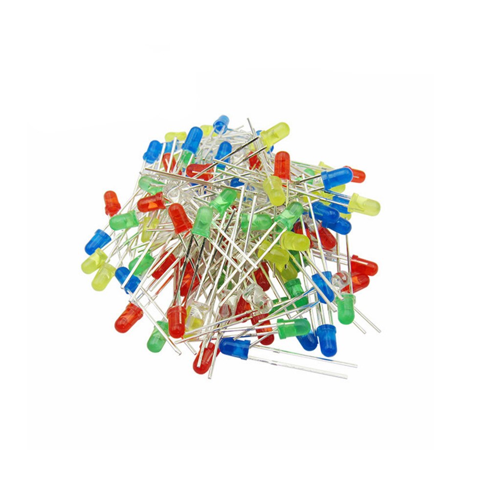 100PCS/LOTE Transparent Round 3mm super bright water clear Green Red white Yellow Blue Light LED bulbs emitting diode F3 3MM