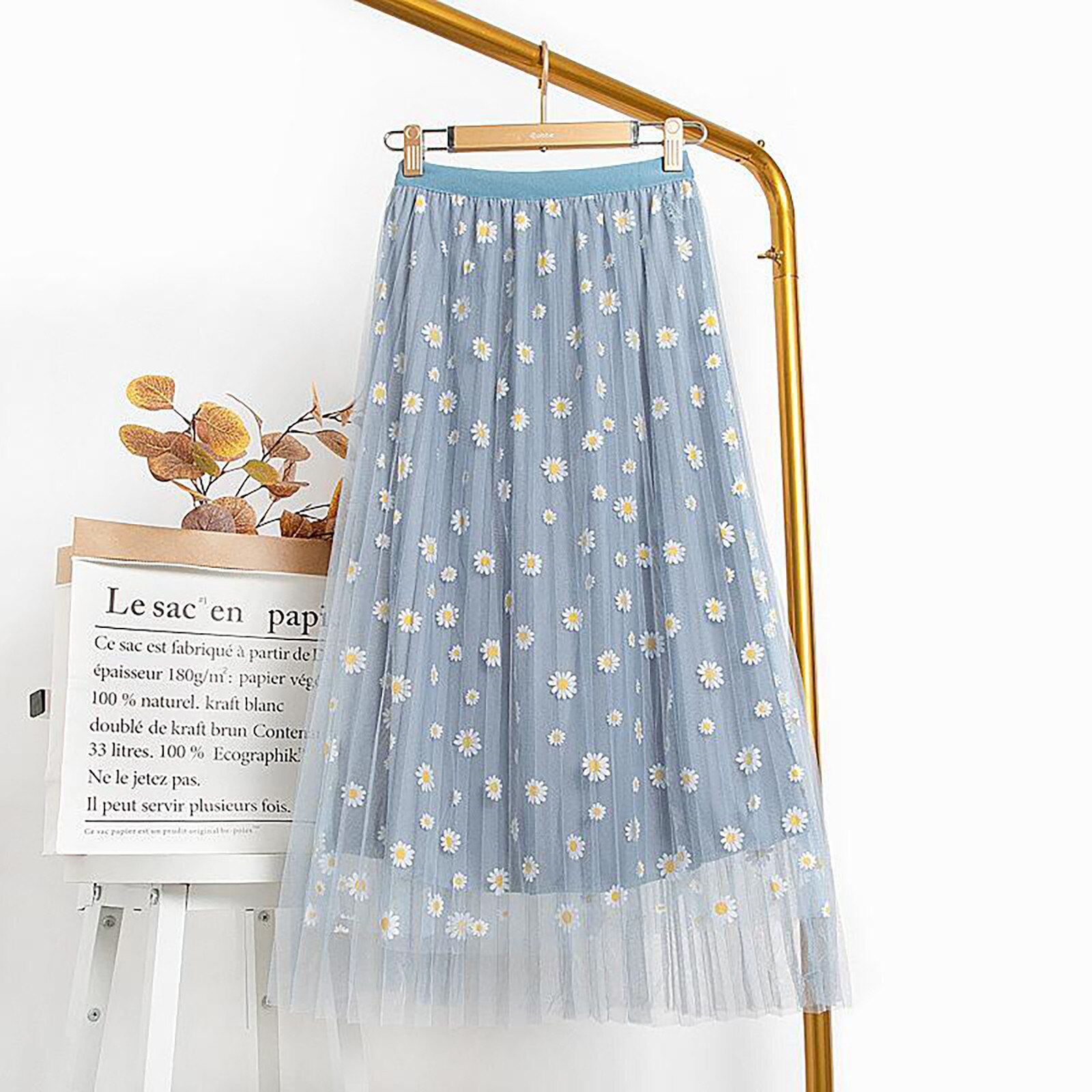 Vrouwen Bloemen Geplooide Mesh Overlay Elastische Taille Grote Schommel A-Linetulle Rok Pour Enfants Kids Kawaii Garçon Fille