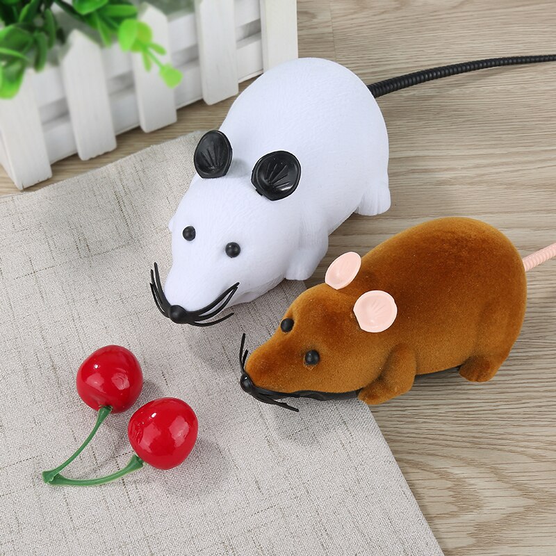 Lindo inalámbrico RC rata ratón gato mascotas de juguete del ratón para gatos jugando masticar para gatos de infrarrojos de Radio Control