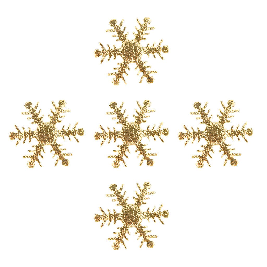 100pc Goud Zilver Doek Kerst Sneeuwvlok Confetti Kerst Decoratie 4cm Kerstboom Decoraties SWWQ