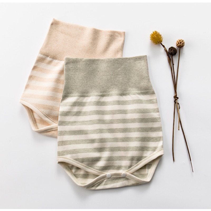 Økologisk farvet bomuld baby undertøj baby shorts baby undertøj høj talje beskyttelse mave