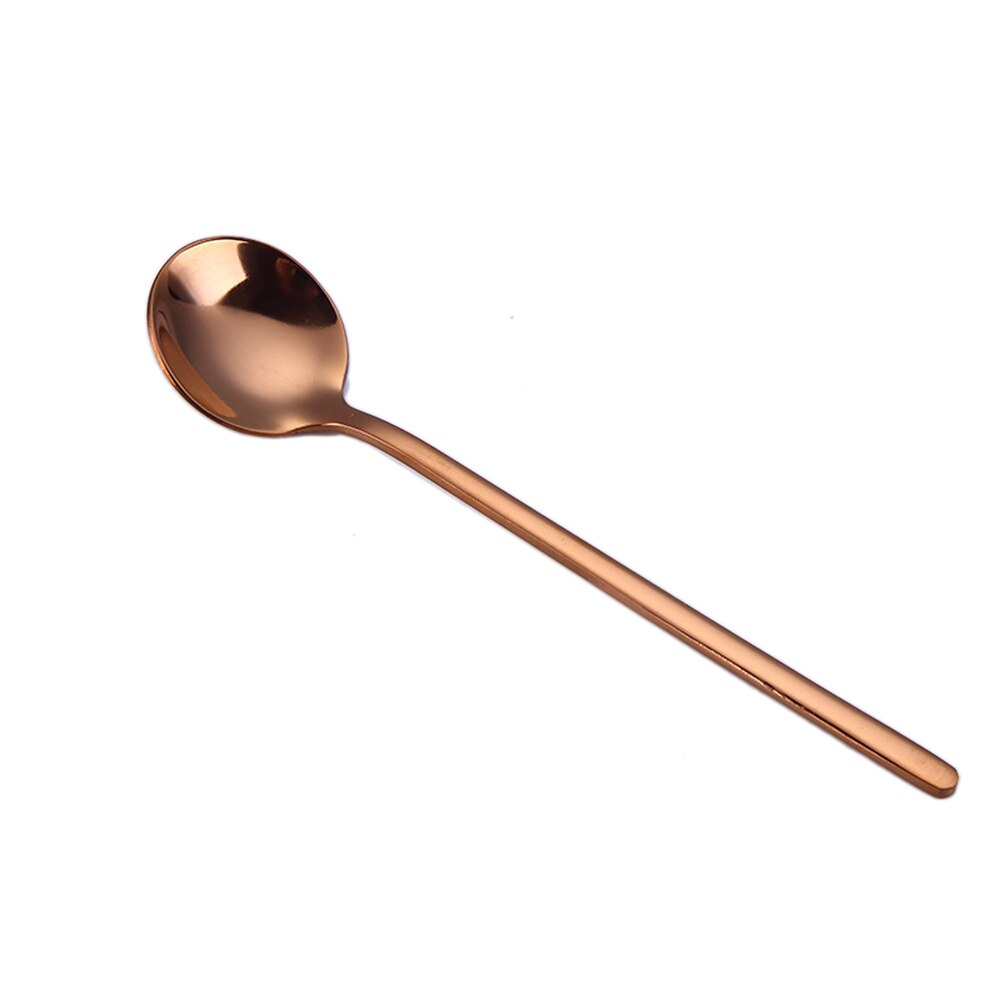 nouvelle cuillère colorée forme ronde café cuillère crème glacée cuillères à café Scoop vaisselle couverts café boire cuisine outils: Rose gold