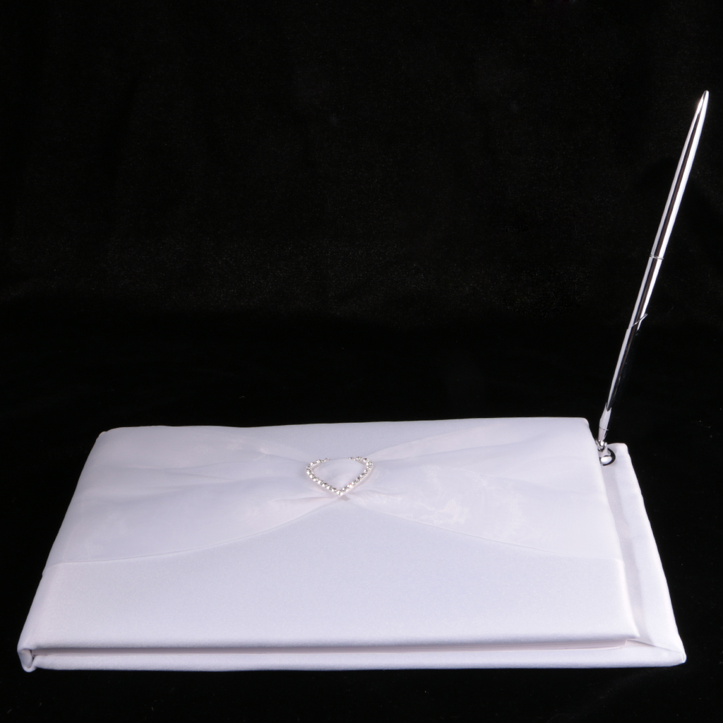 Wedding Guest Book Wedding Guest Book And Pen With Tulle Crystal Decor