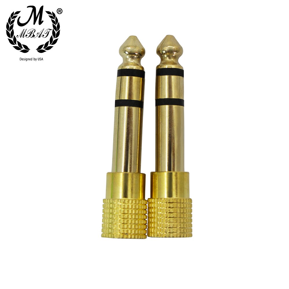 M MBAT 2Pcs 6.5MM Jack To 3.5MM Plug Connector Audio Adapter Audio Connector Converter Amplifier Musical Instrument Accessories