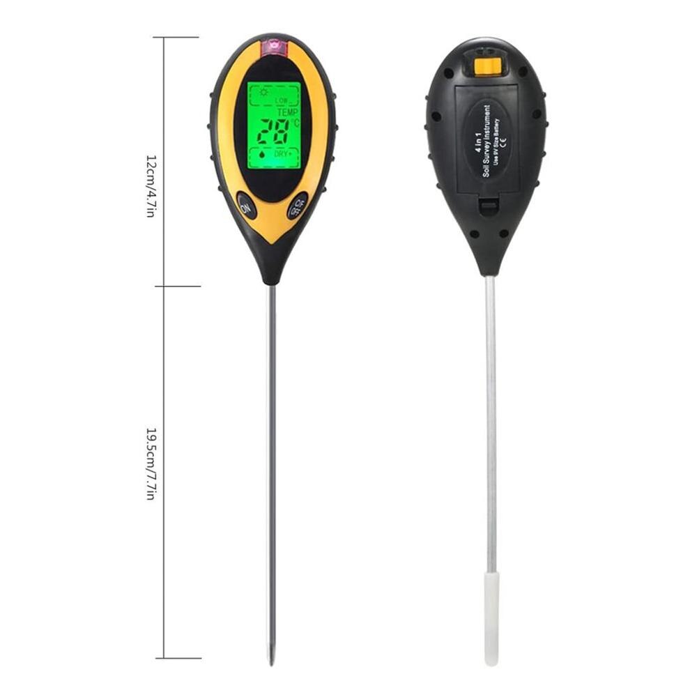 4 In 1 Bodem Ph Tester Meter Soli Survey Instrument Tuin Plant Bodem Water Vocht Digitale Analyzer Hydrocultuur Tuin Gereedschap 1Pcs