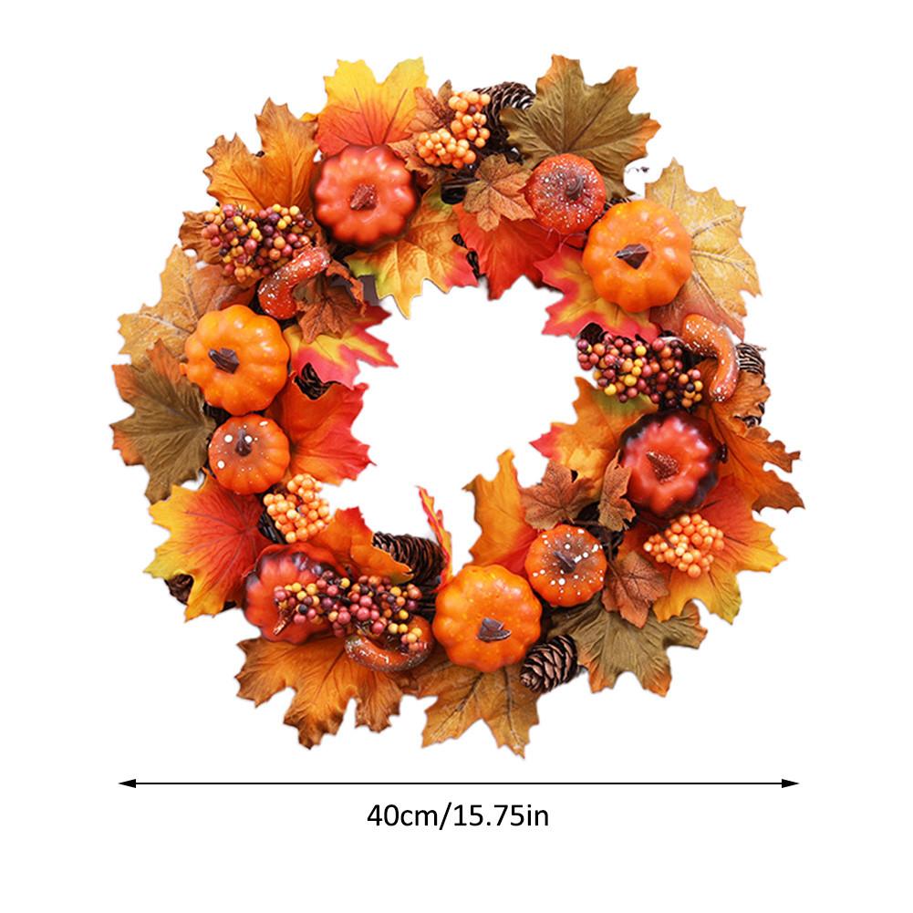Halloween Pompoen Krans Pvc Krans Halloween Decoraties Voor Huis Zon Bloem Cane Krans Thanksgiving Muur Home Decoratie: E
