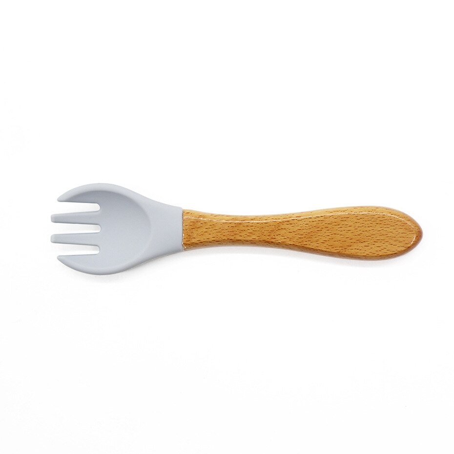 Natural 100% Food Grade Forks Easy To Rinse Weaning Unbreakable Rubber Fork Dishwasher Safe Feeding