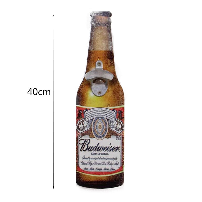 20/40cm Wooden Opener Wall Mounted Bottle Opener Beer Shape Wall Hanging Beer Opener Candy Bar Kitchen Tool: 40cm B-4