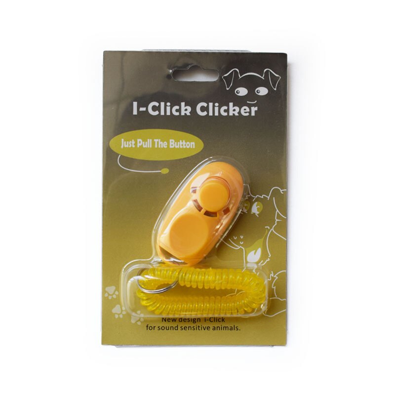 1PC Portable Pet Clicker Whistle Training Guide Wrist Band Delicate Pets Dog Cat Button Trainer Pet Dog Supplies: light orange